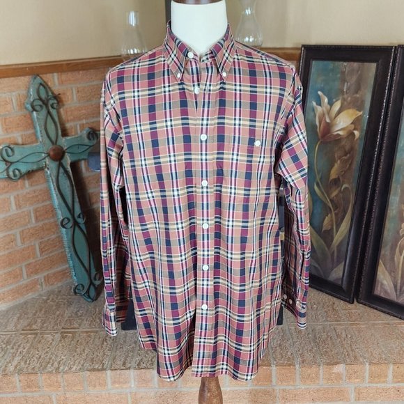 Orvis Brown and Black Plaid Button Down Men's Shirt Size L - Picture 3 of 6